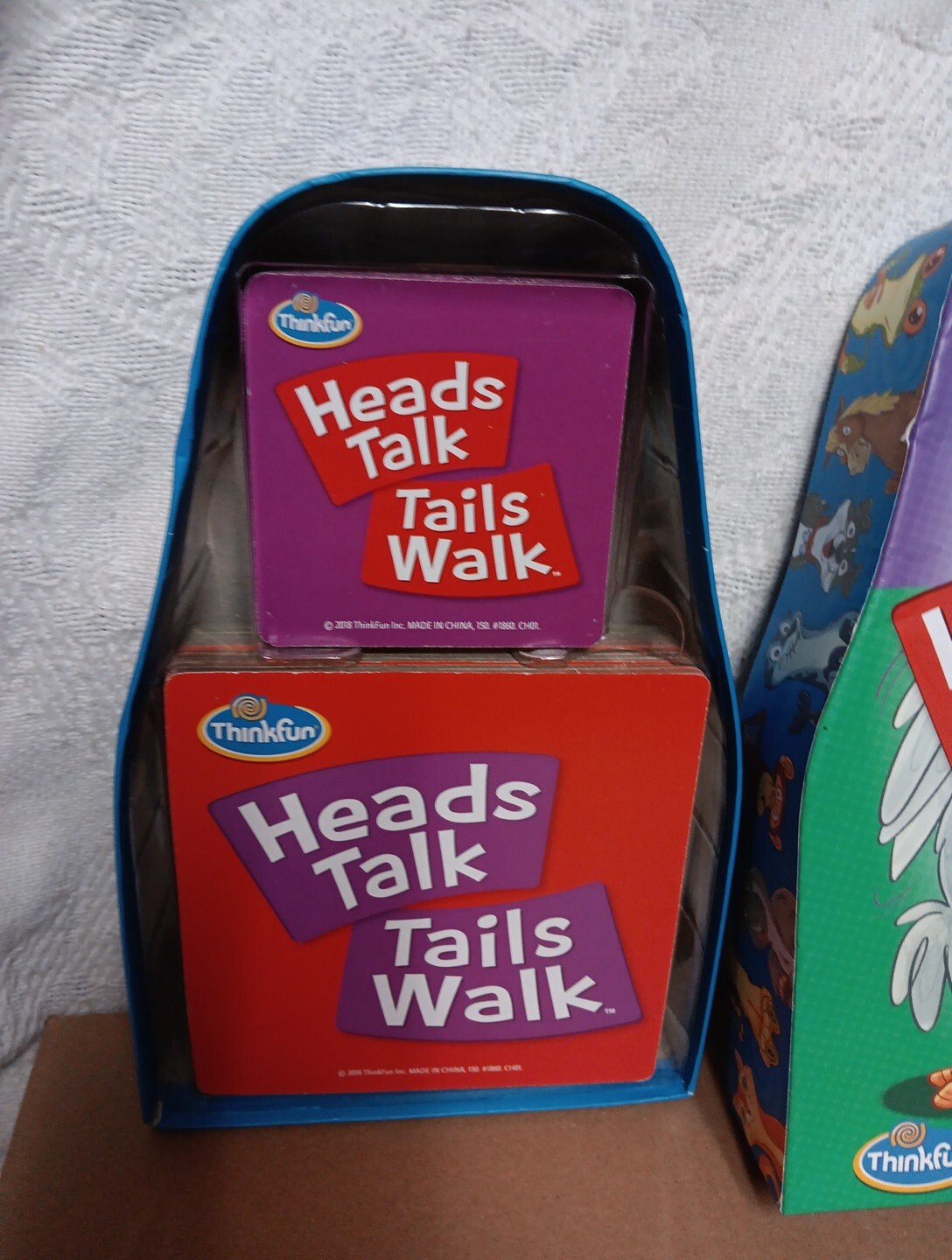 ThinkFun Heads Talk, Tails Walk Matching Game Missing 2 Tiles