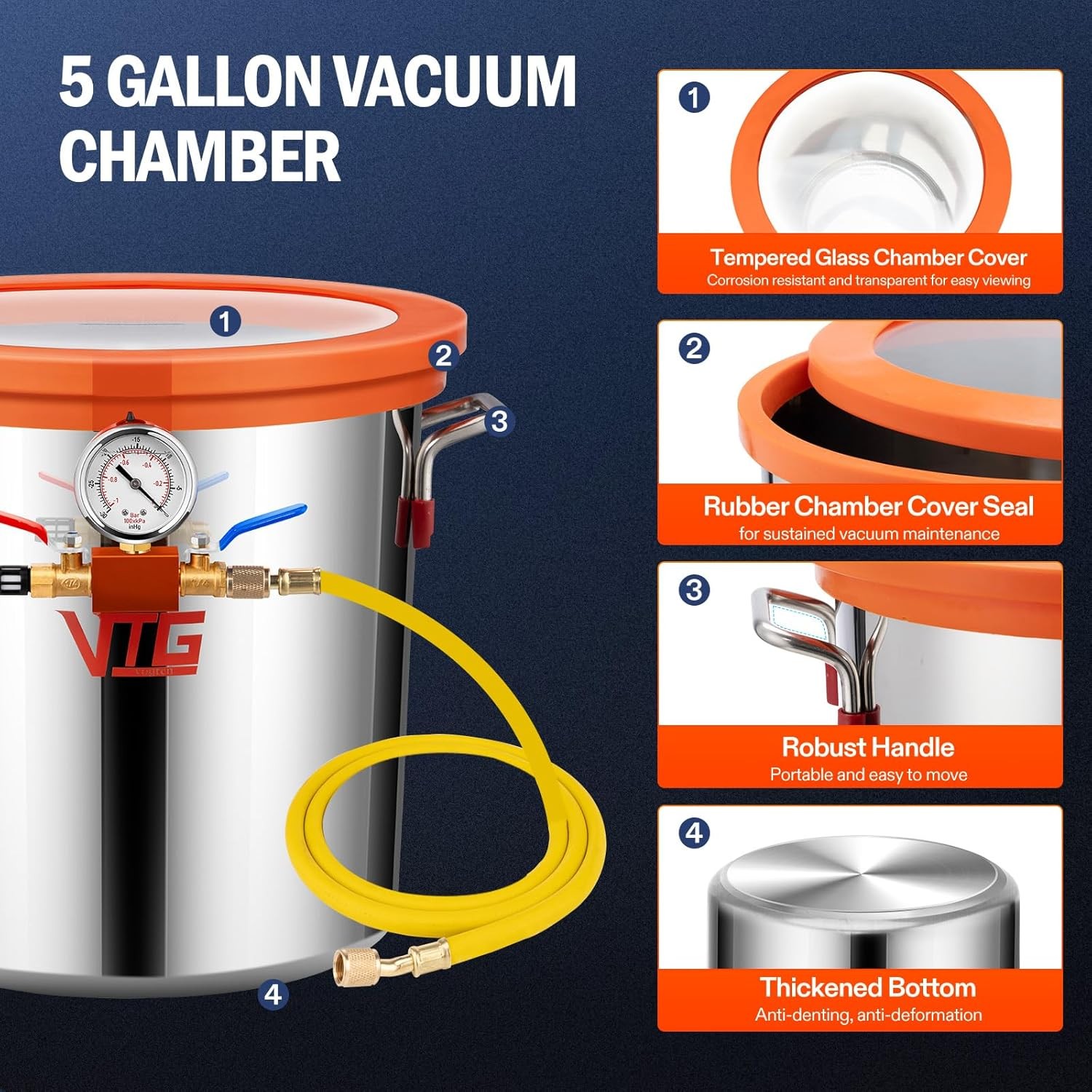 Resin Degassing Kit VOGTEN 5 Gal Vacuum Chamber Pump