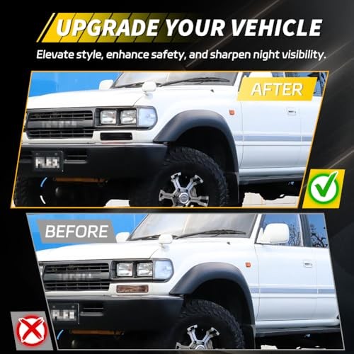 Front Bumper Signal Light Housing Compatible with Toyo-ta Land Smoked Lens