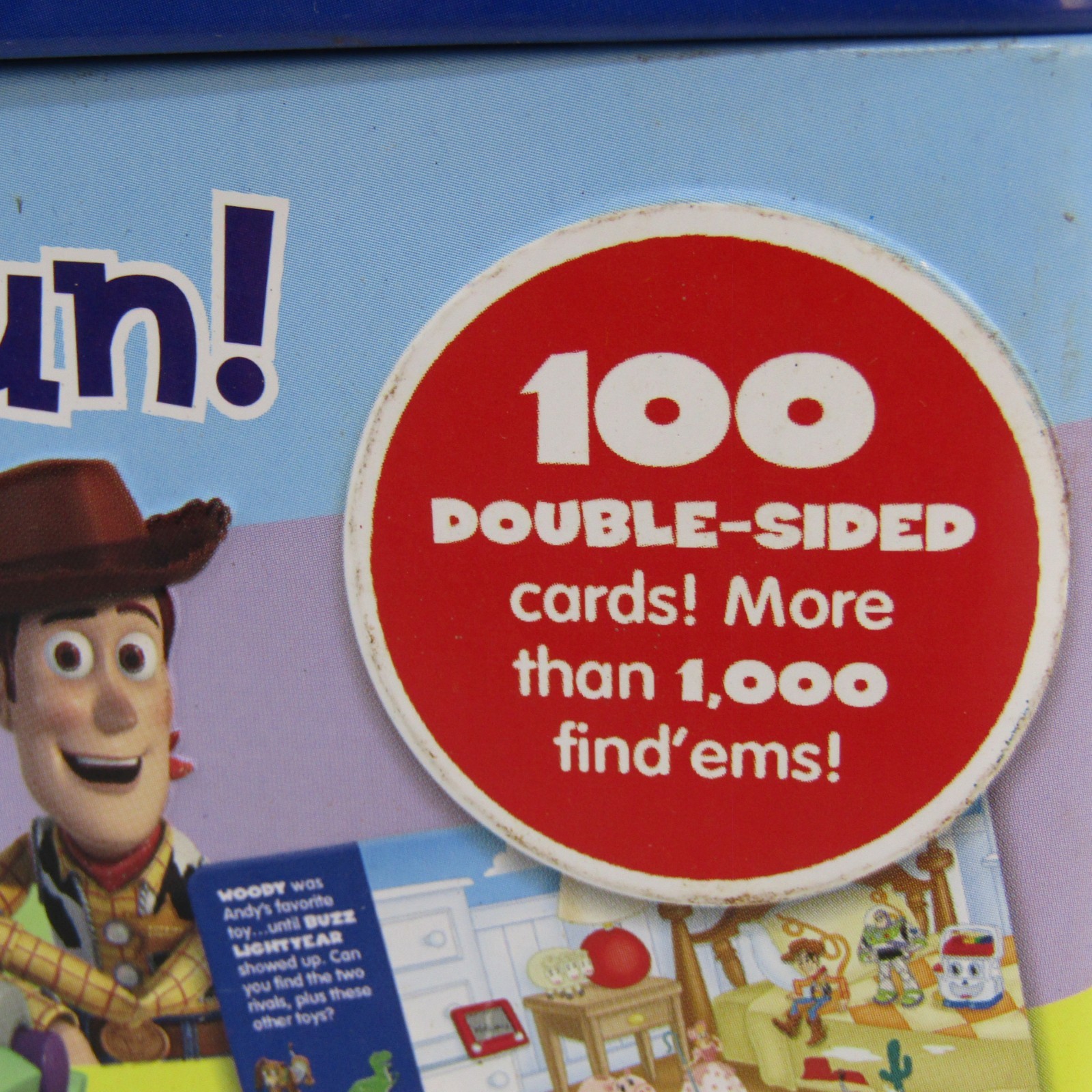 Disney Pixar Look & Find Activity Cards in Metal Box.