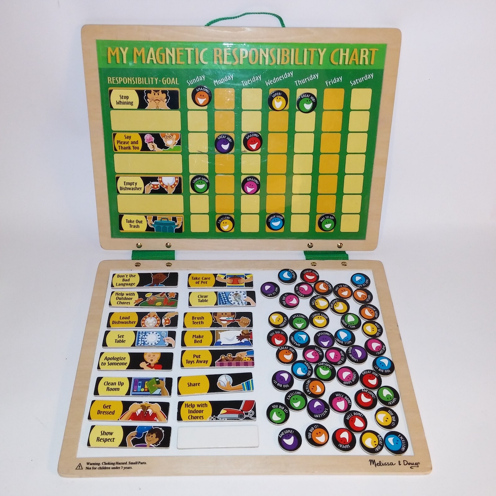 Melissa & Doug Magnetic Responsibility Chore Chart Educational Wooden