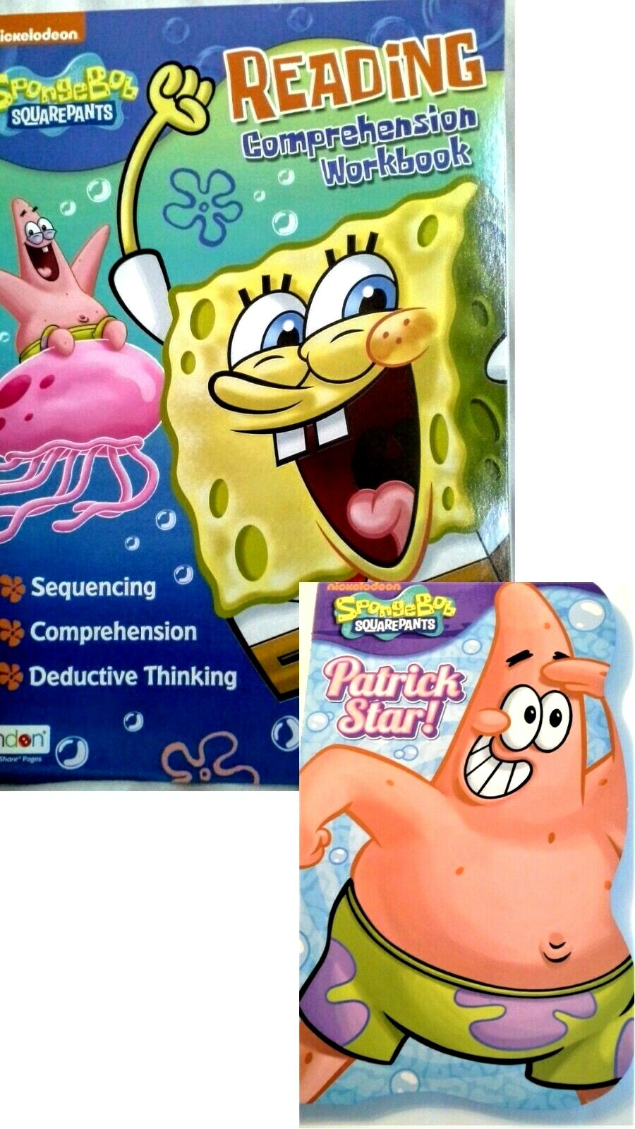Nickelodeon Spongebob Board Book & Reading Workbook Combo Set of 2 K-2 NEW!