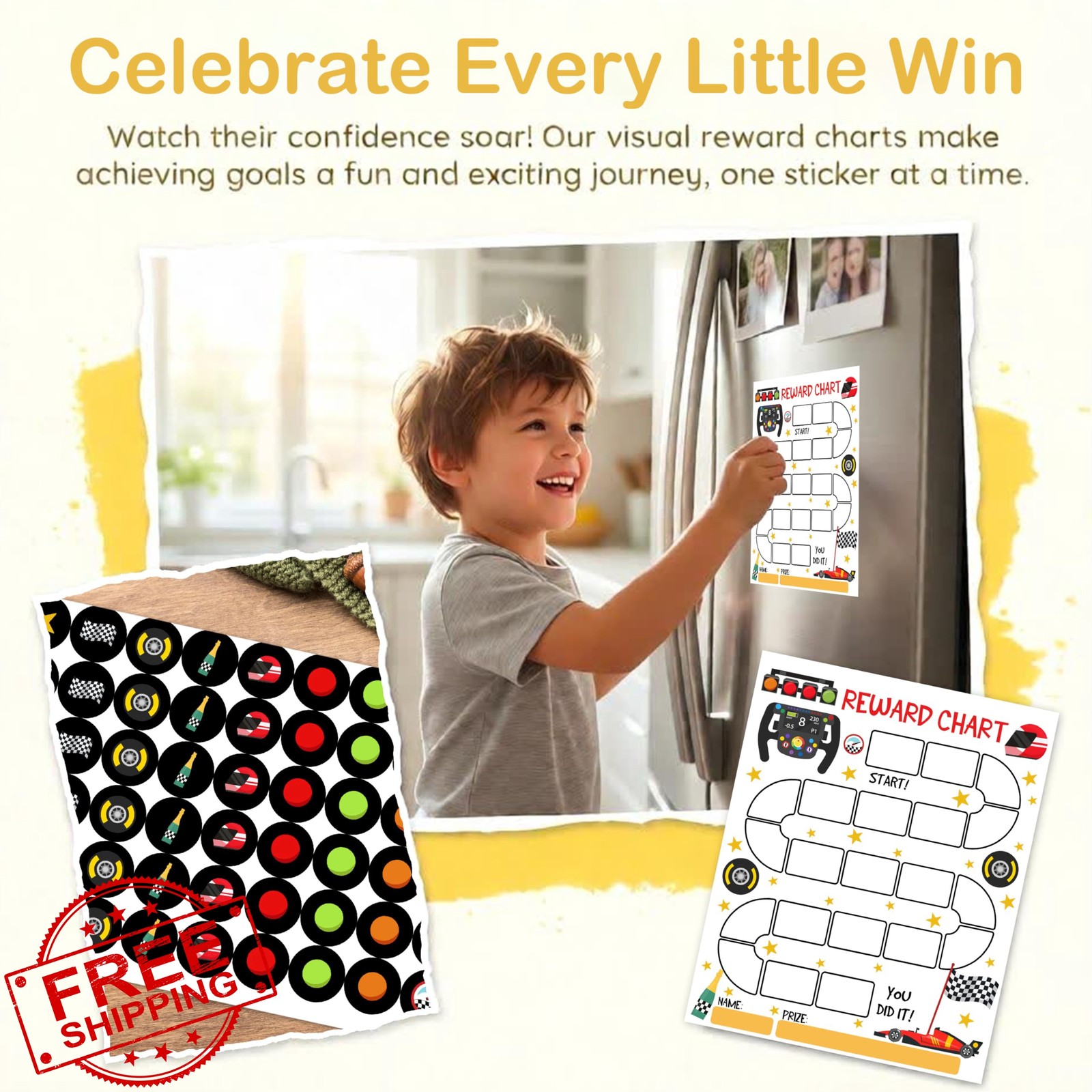 HJLLOQR Racing Car Reward Chart 20 Charts 432 Stickers