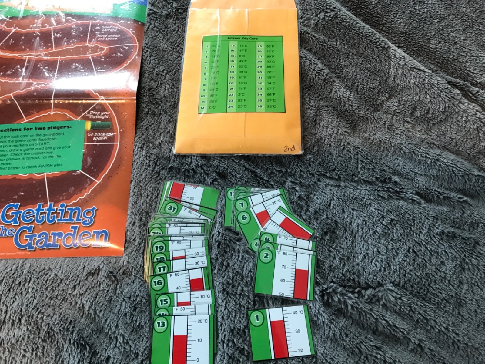 Getting to the Garden! Temperature math file folder game grade 2