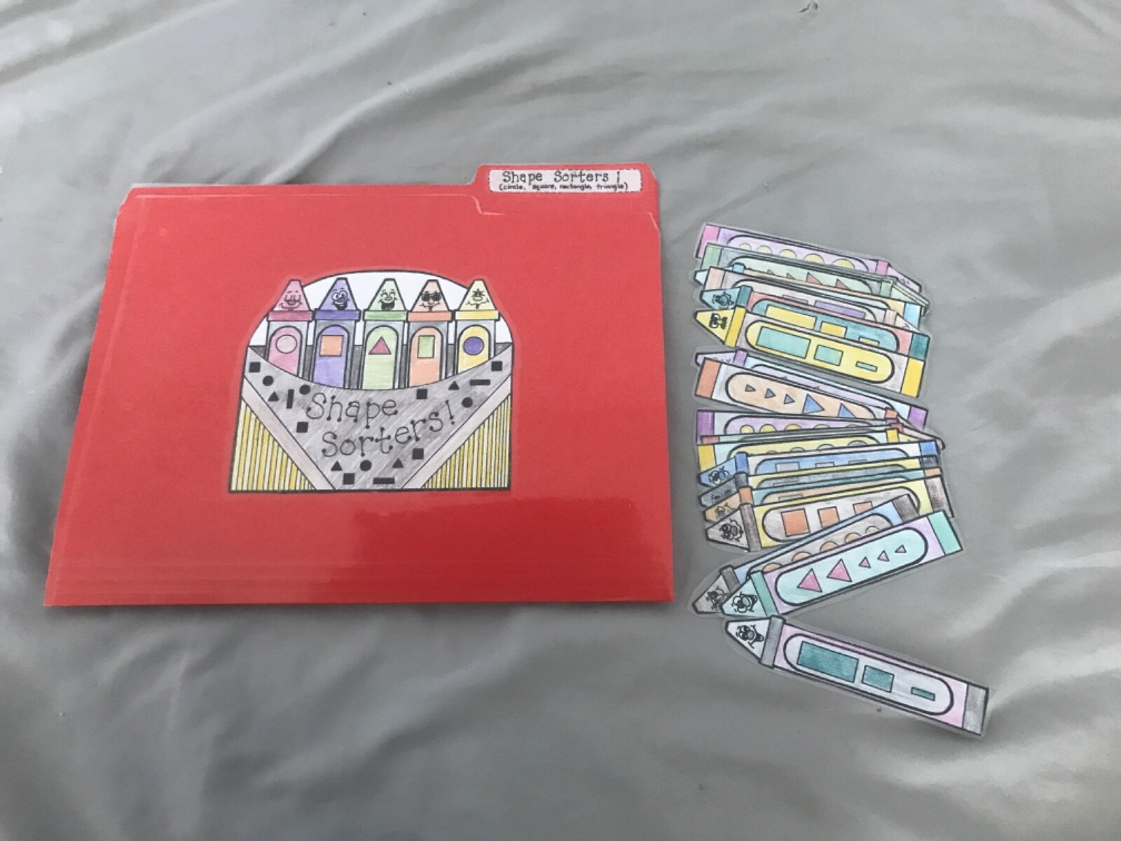 Shape Sorters! Shapes words K gr math file folder game teacher resource