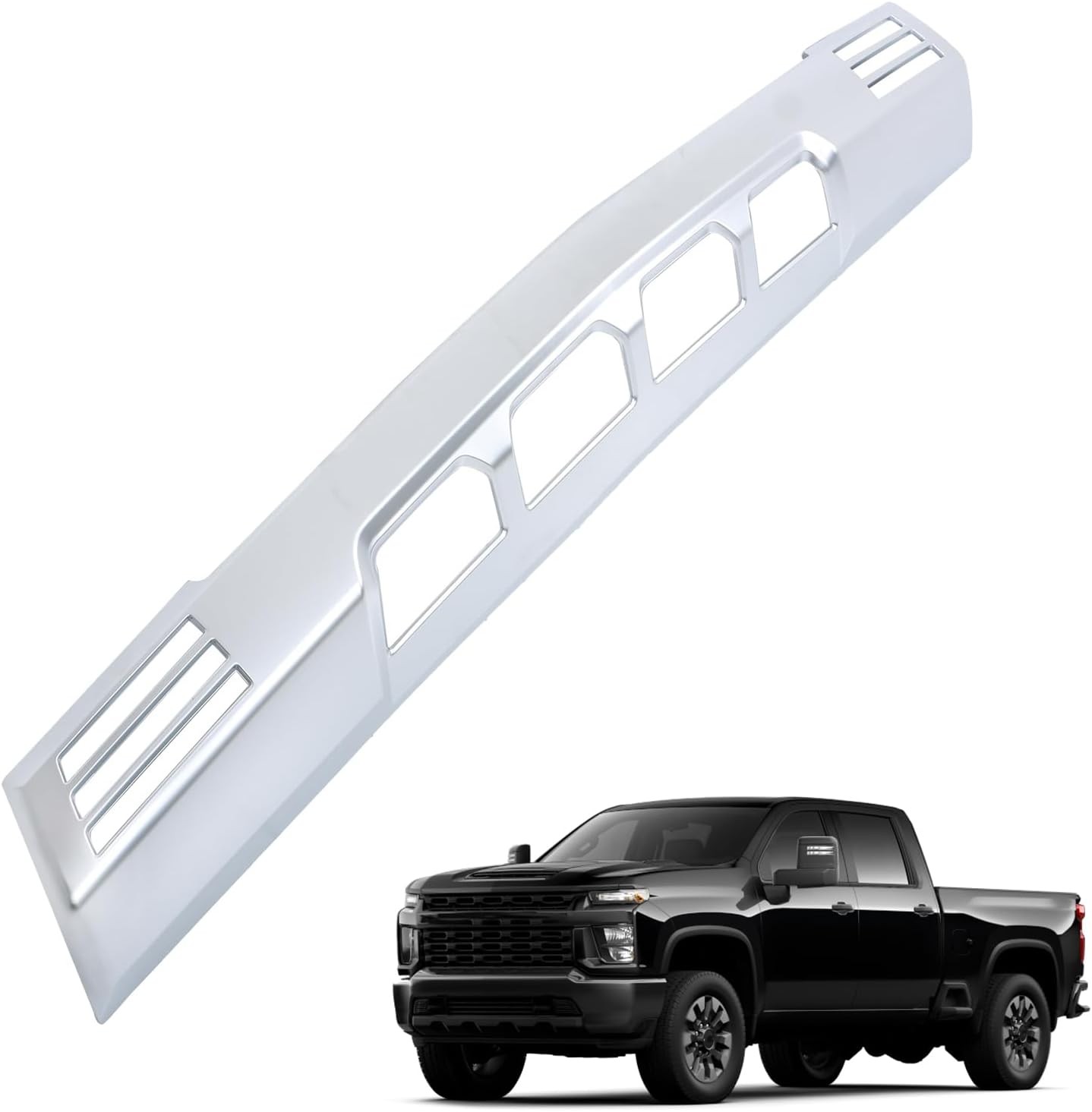 Matte Chrome Front Bumper Lower Valance Skid Plate Plastic Replacement for