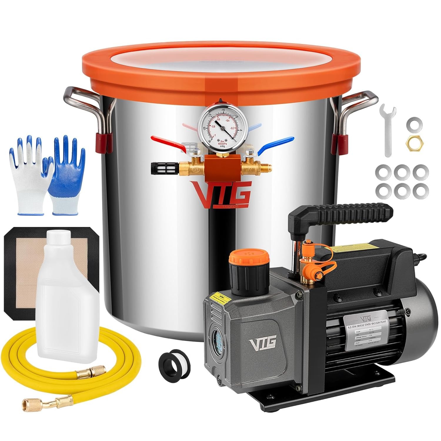 Resin Degassing Kit VOGTEN 5 Gal Vacuum Chamber Pump