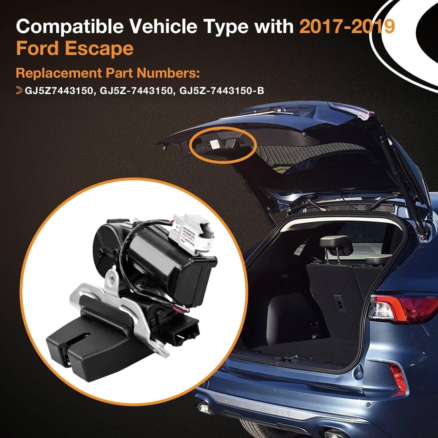 Liftgate Lock Actuator Trunk Latch Compatible with 2017 2018 2019 Ford Escape,