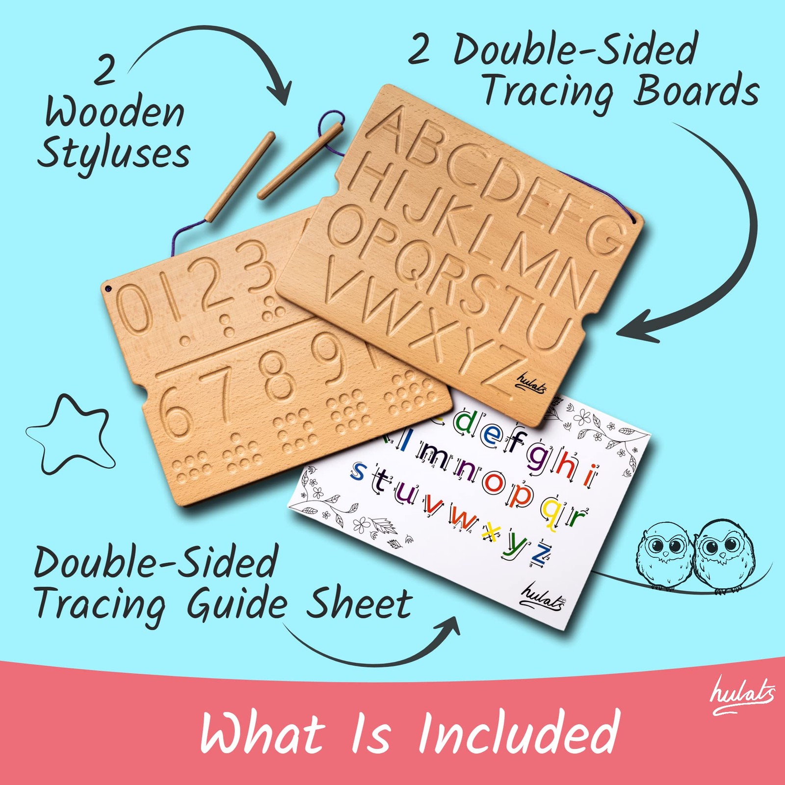 Learn to Write – Number & Letter Tracing Boards for Kids Ages 3-5 – Wooden Al…