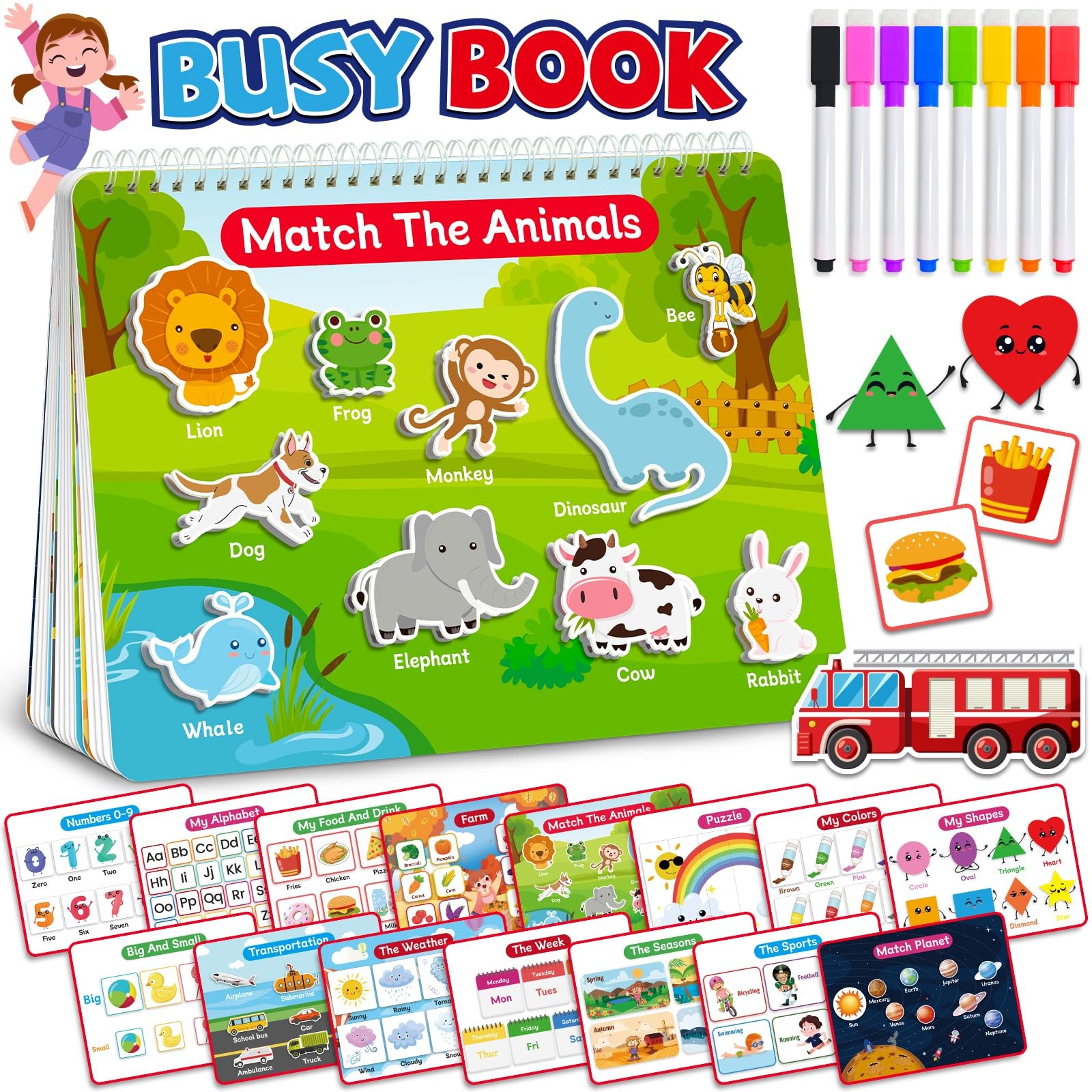 Montessori Busy Book for Toddlers 3-5, Preschool Learning Activities, Tracing…