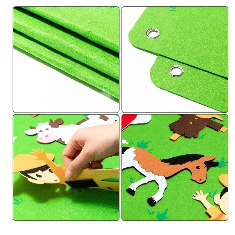 Felt Board Stories Set Montessori Ocean Farm Animal Family Interactive Preschool