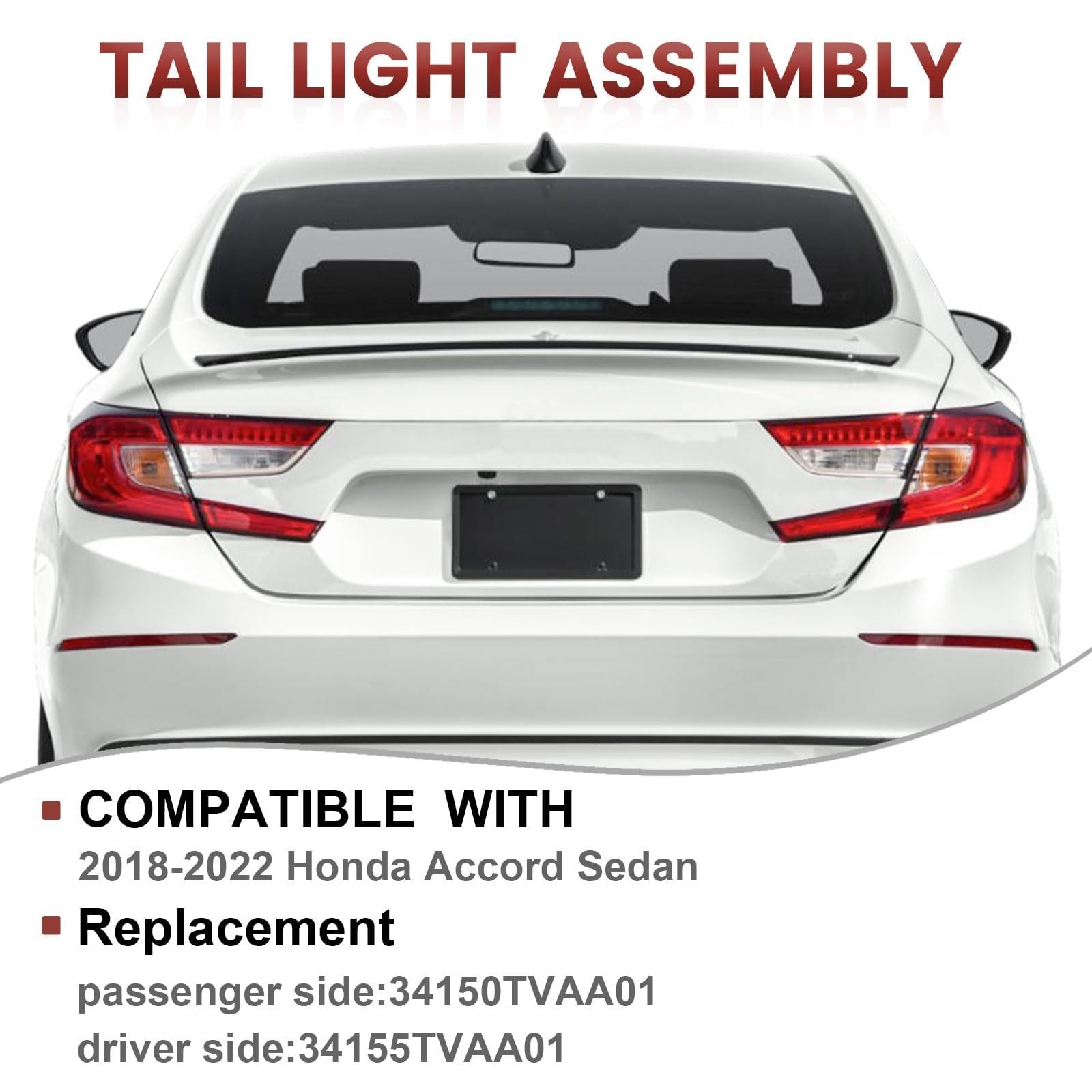 LED Tail Lights Inner Assembly Compatible with 2018-2022 Honda Accord Sedan,L…