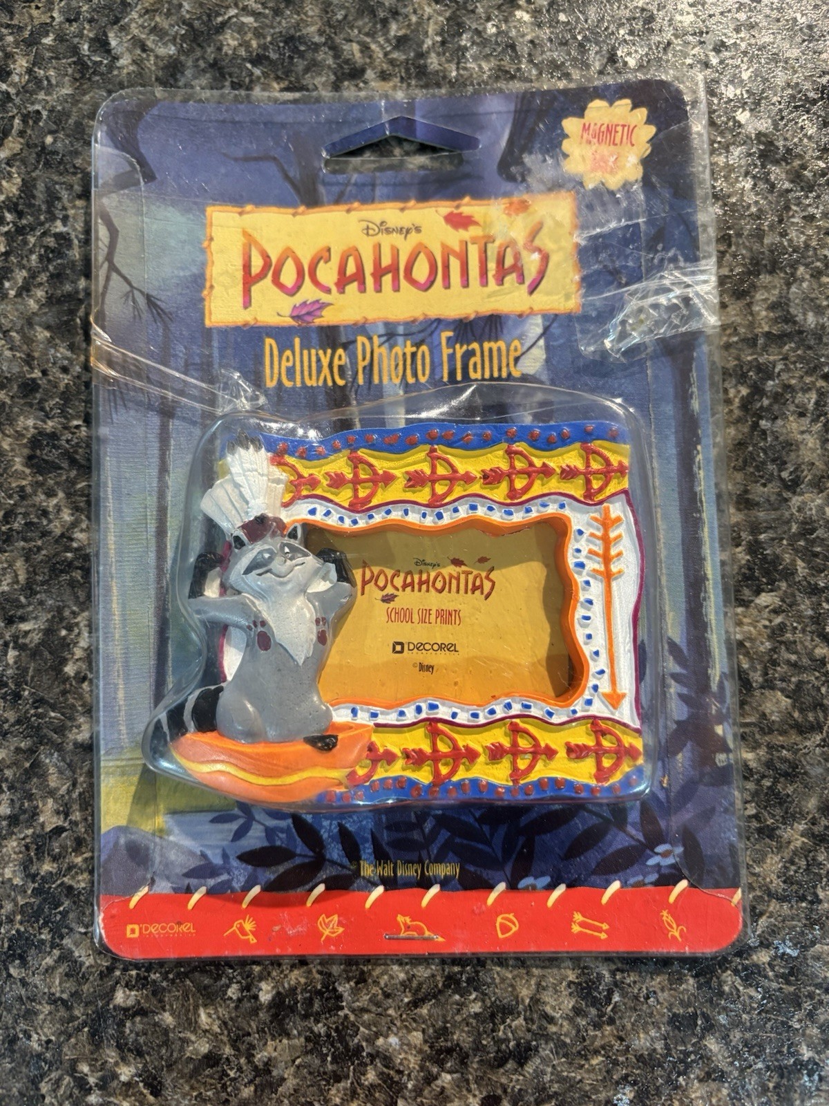 Disney Pocahontas Raccoon Vintage 1995 Picture Frame Magnet New