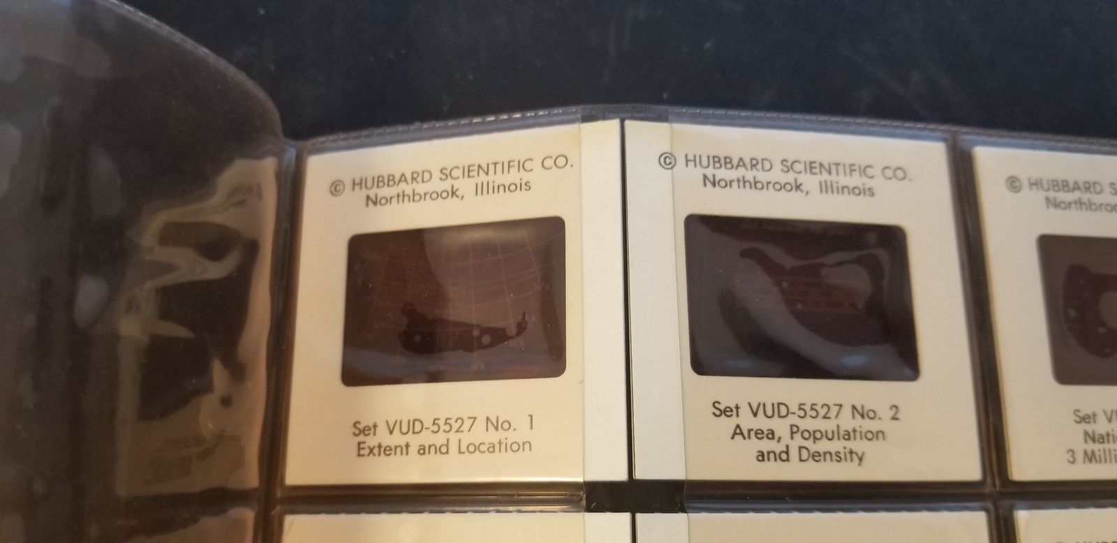 Vintage Hubbard Scientific Co VUD-5527 Set 1-20 Color Slides Census Information