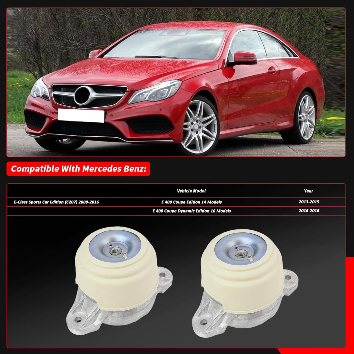 2 PCS for Mercedes-Benz 2013-2016 GLK 200 260 E400 4 Matic 2011-2017 CLS400 4