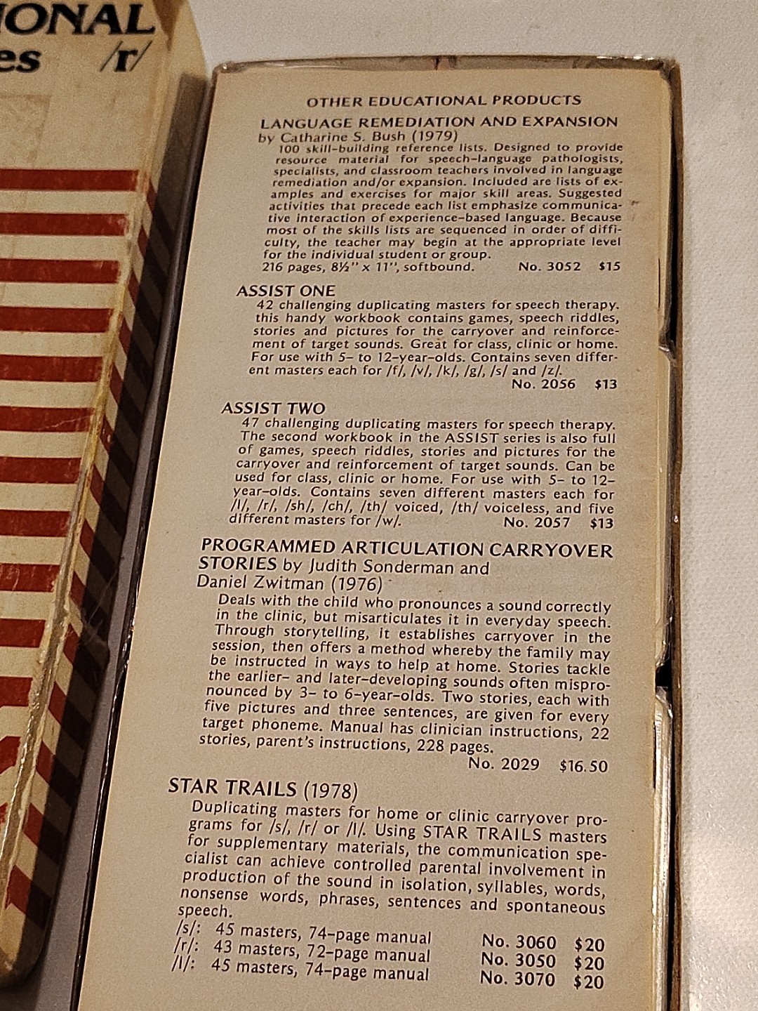 Rare Vintage 1979 Speech Articulation Therapy R Sounds Motivational Card Games