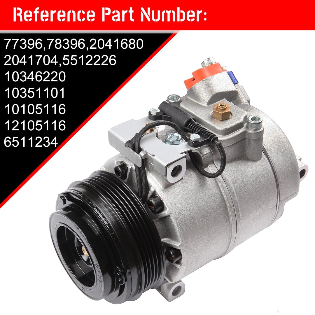 cciyu Air Conditioner Compressor Fit for BMW 2000 B-MW 323Ci 2.5L, Silver