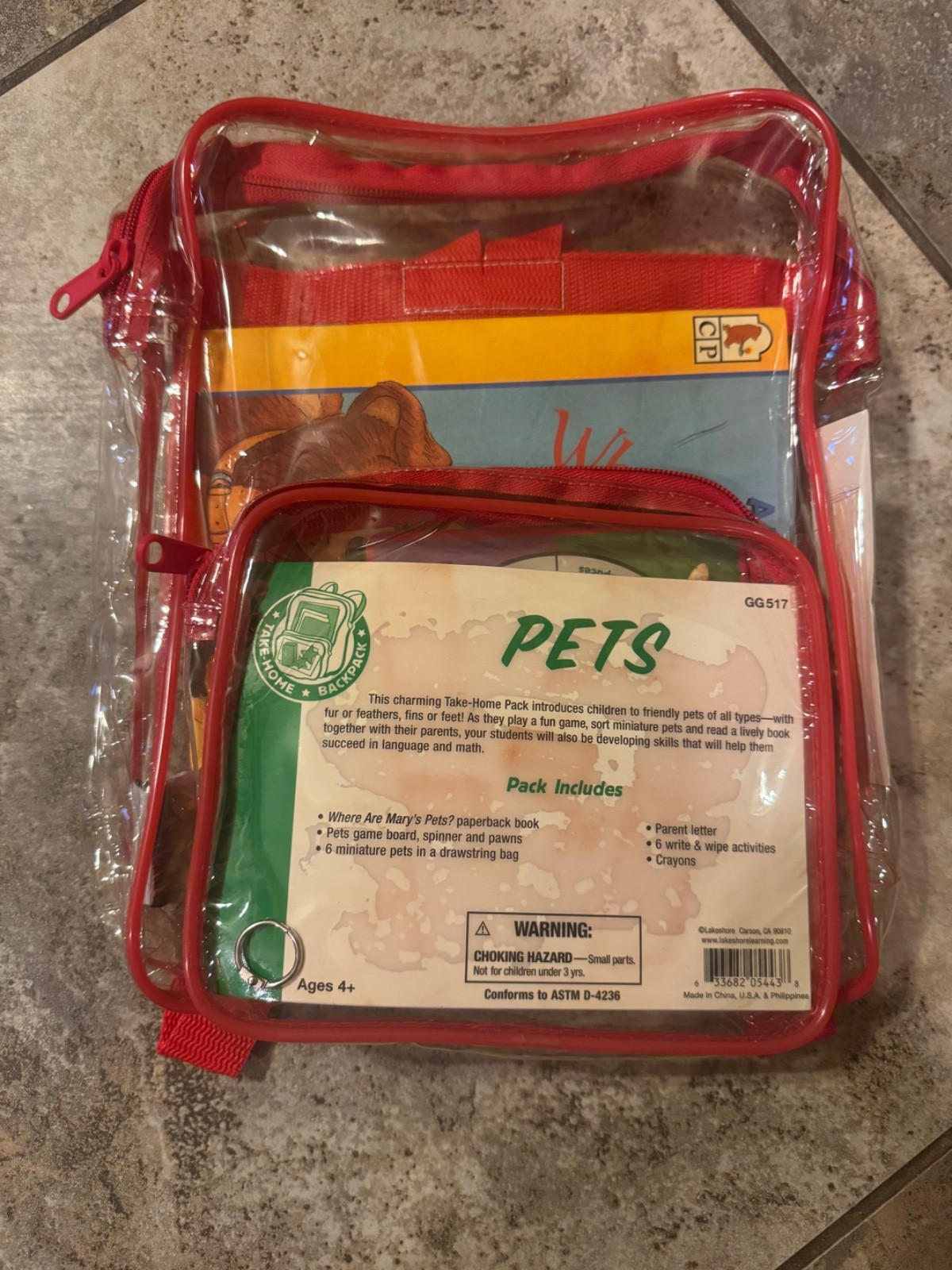 Brand new unused Lakeshore Early Learning “Pets” Take-Home Pack