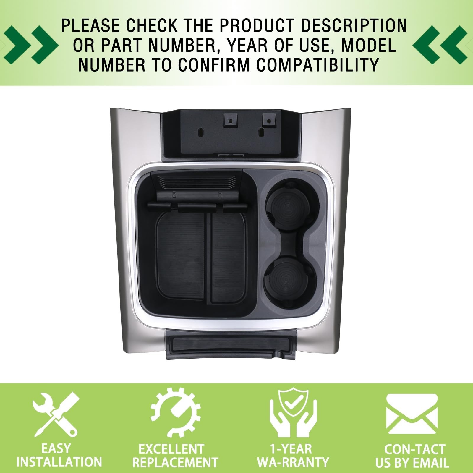 Full Floor Center Console Trim Bezel Cup Holder Middle Console Cover Compatib…