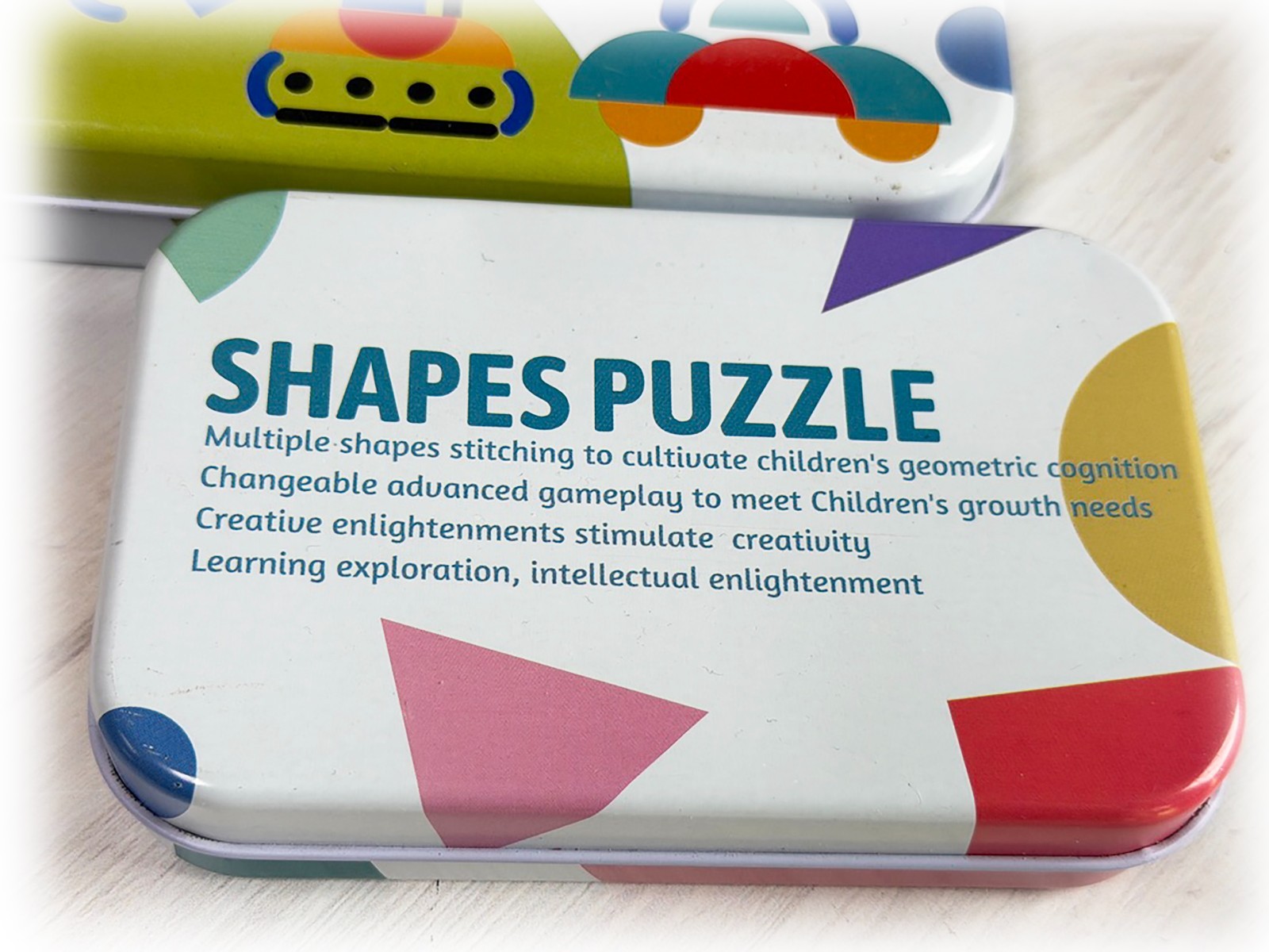Shape Puzzle Set Wooden Color Pattern Tangram Development Toys Preschool Ed EUC