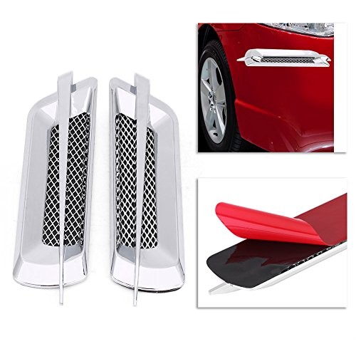 2Pcs Side Vents For Cars, Chrome Silver Car Air Vents for Cars Intake Grille