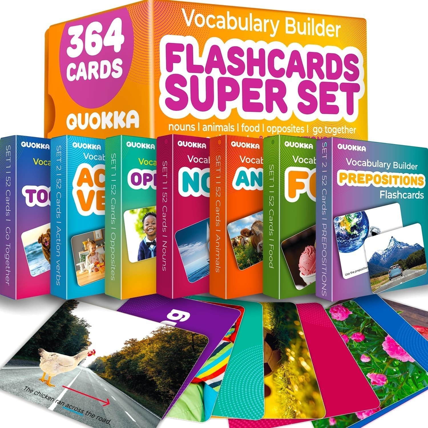 Large Flash Cards 364: Vocabulary, Speech Therapy, ESL, ABA, Pre-K to 3rd Grade
