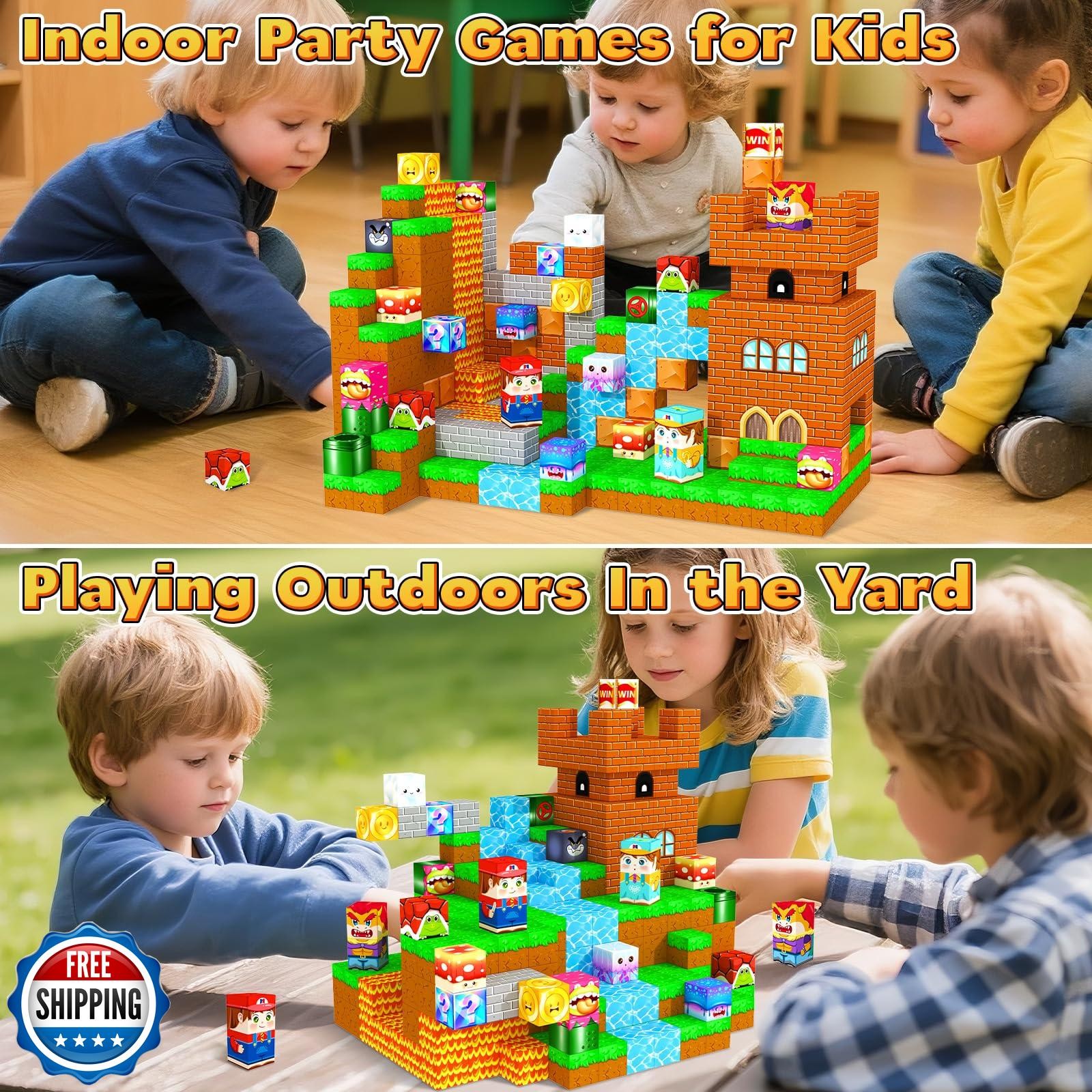 ORZbb Magnetic Blocks Building Games Kids Toys for 3 4 5 6 7 8 9 10 11 12 13