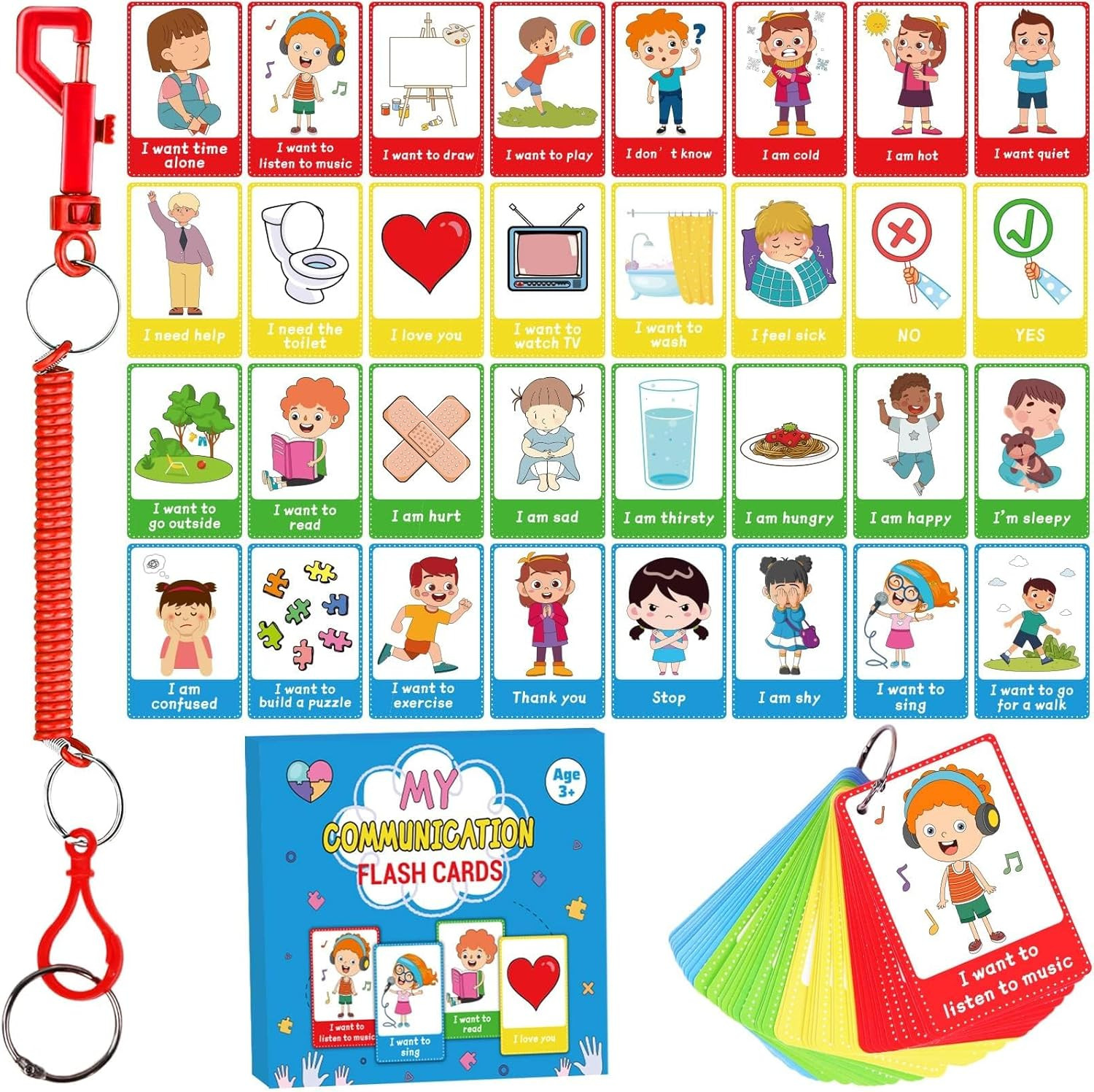 40PCS Autism Communication Cards for Speech Delay Children and Adults Special Ne