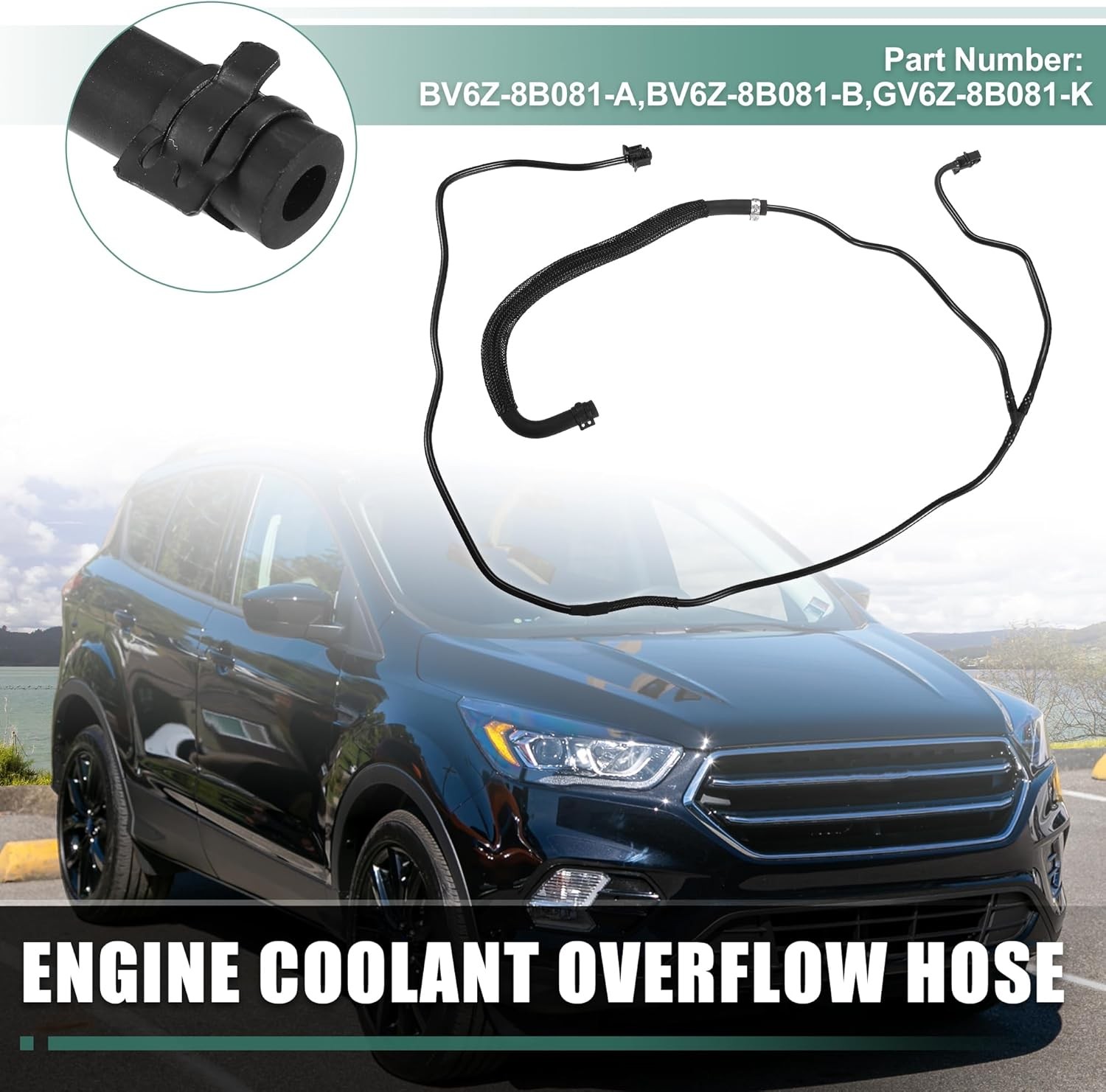 X AUTOHAUX Engine Coolant Overflow Hose for ford escape 1.6L 2013-2016 For Ford