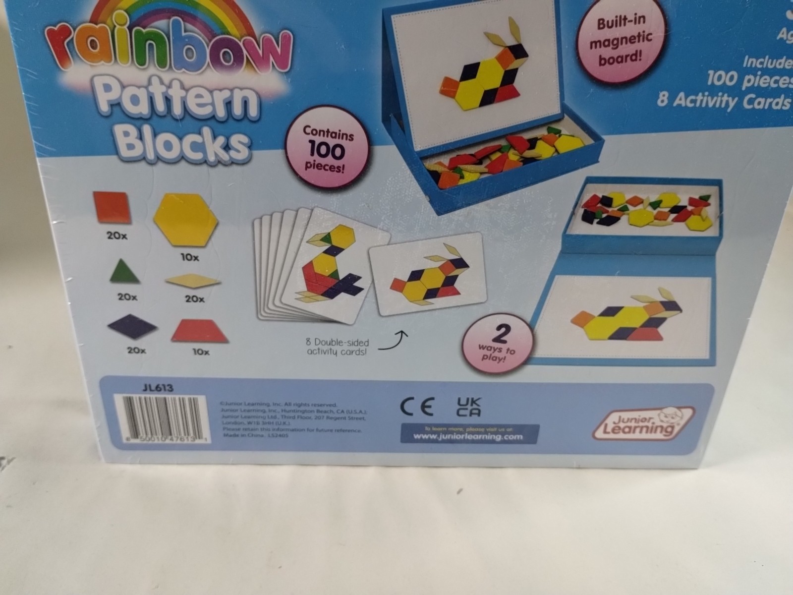 Brand New Sealed Junior Learning 613 Rainbow Pattern Blocks, Ages 3 To 4