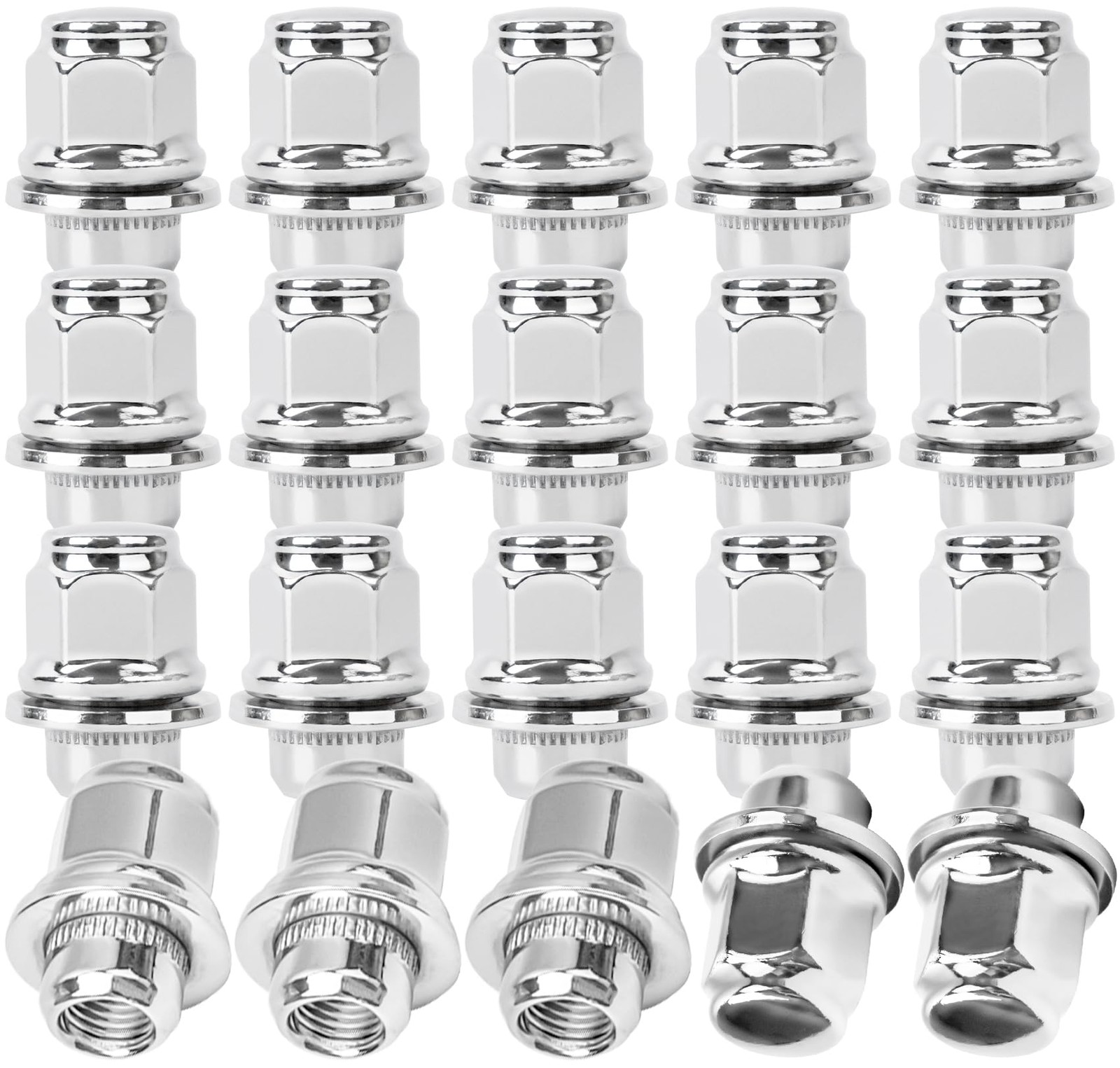M12x1.5 Lug Nuts,One-Piece Wheel Nuts for Toyota M12x1.5, Silver