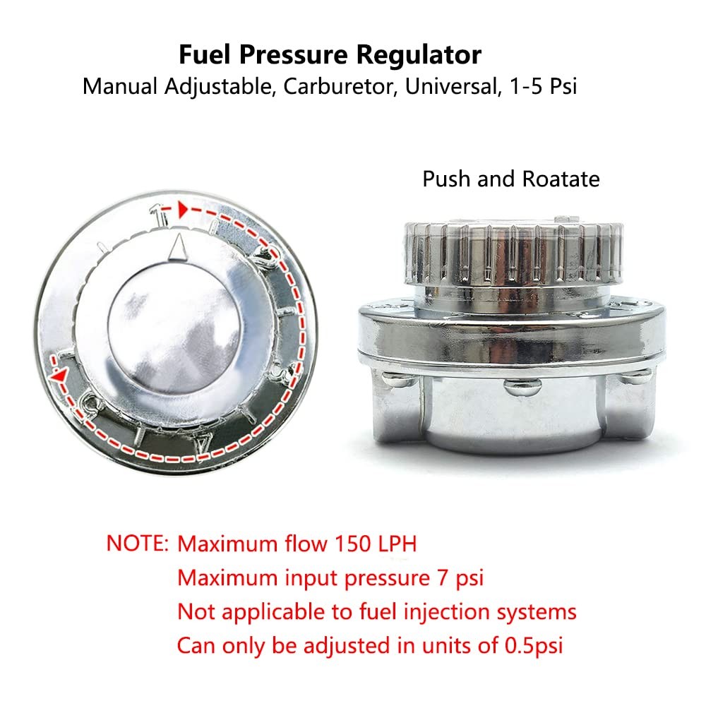HTRACING 1-5 PSI Fuel Pressure Regulator Adjustable Manual For carburetor