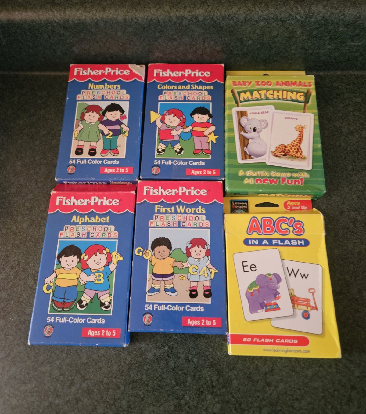 Fisher Price Preschool Flash Cards and others lot of 6 assorted