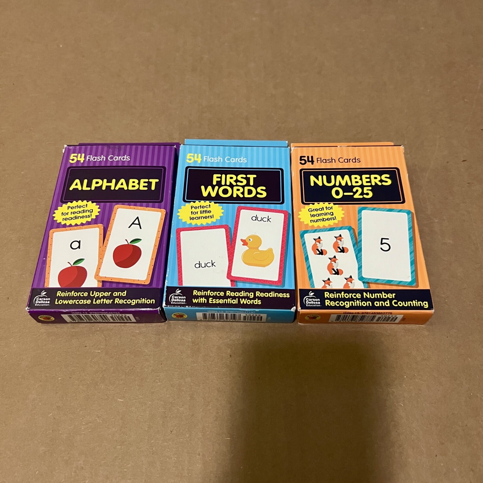 Carson Dellosa Toddler Flashcards 3 Pack: Alphabet, First Words, Numbers (0-25)