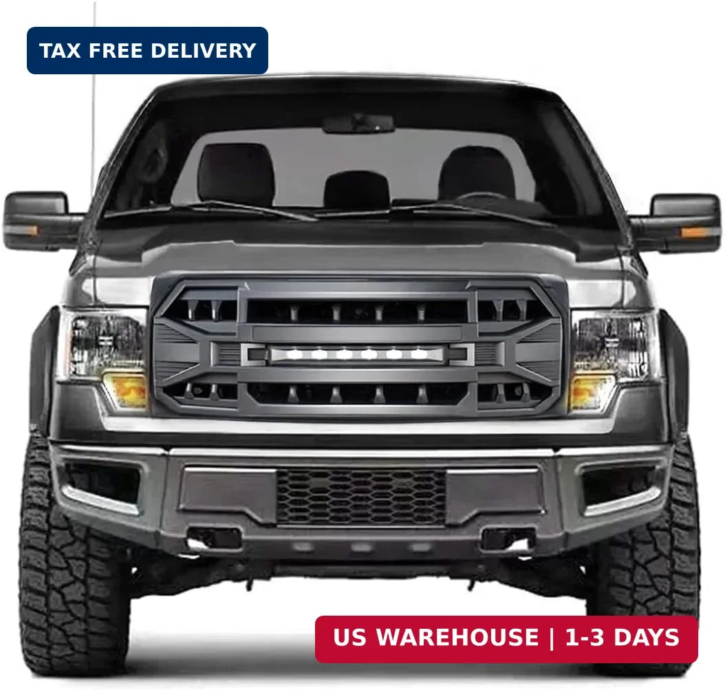 MEGAIE Front Grill Replacement for F150 2009-2014, Matte Black Front Bumper Gril