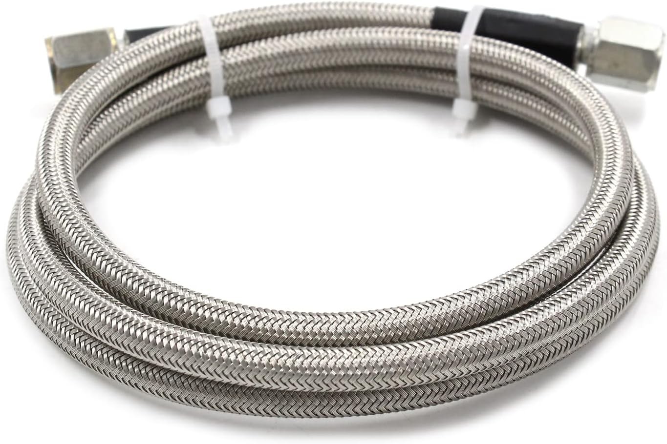 Steel Braided Turbo Oil Feed Line -4AN, Pressure Stainless Remote Turbocharger