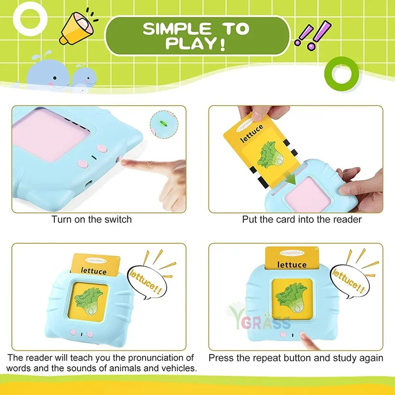 Educational Language And Literacy Learning Toys Talking Flash Cards Kids Games