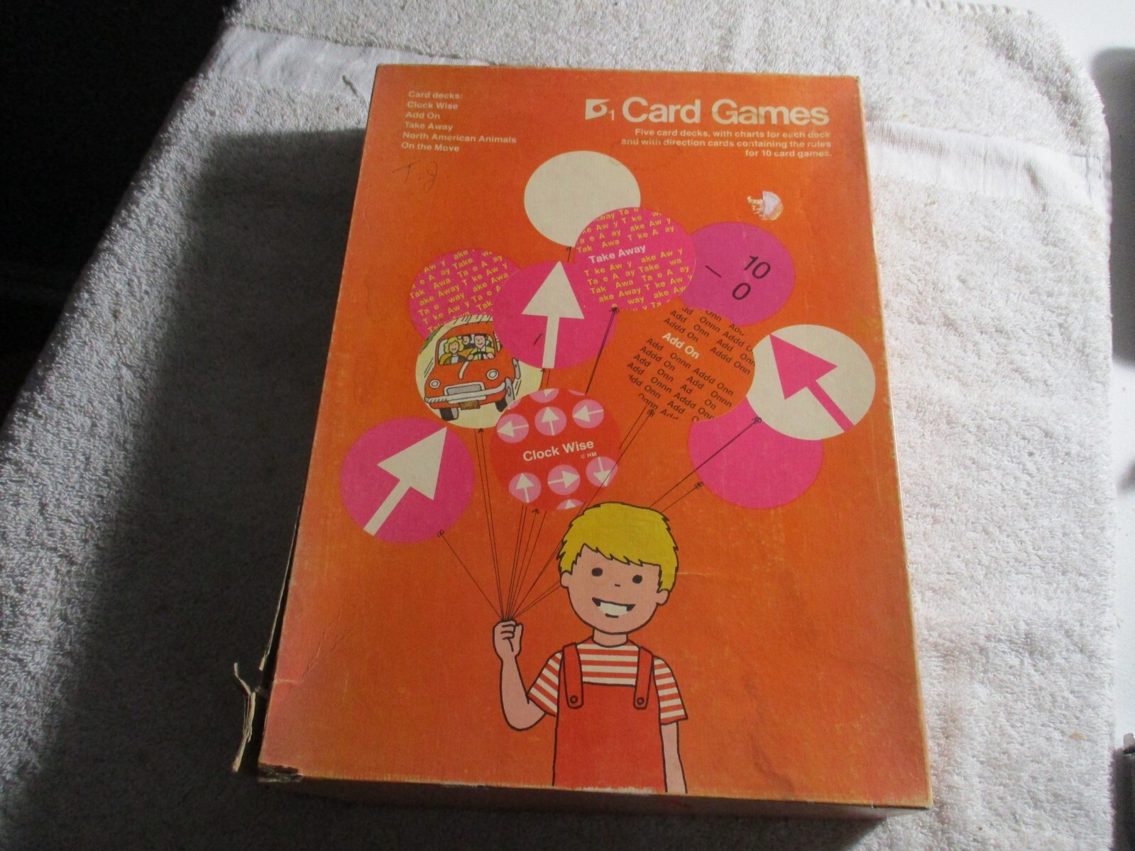 rare Houghton Mifflin 1973 Card Games colorful charts complete big set