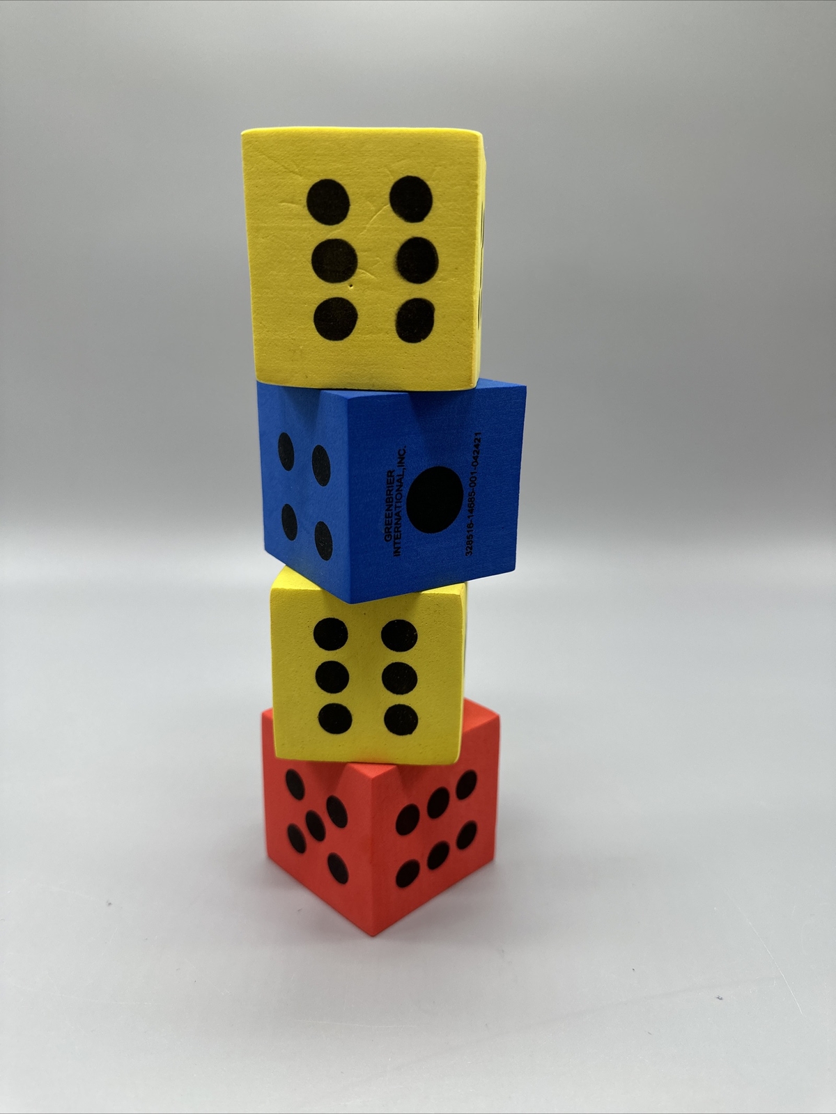 Colorful Large 2″ Foam Dice Pack of 4 Die Greenbrier International Inc.