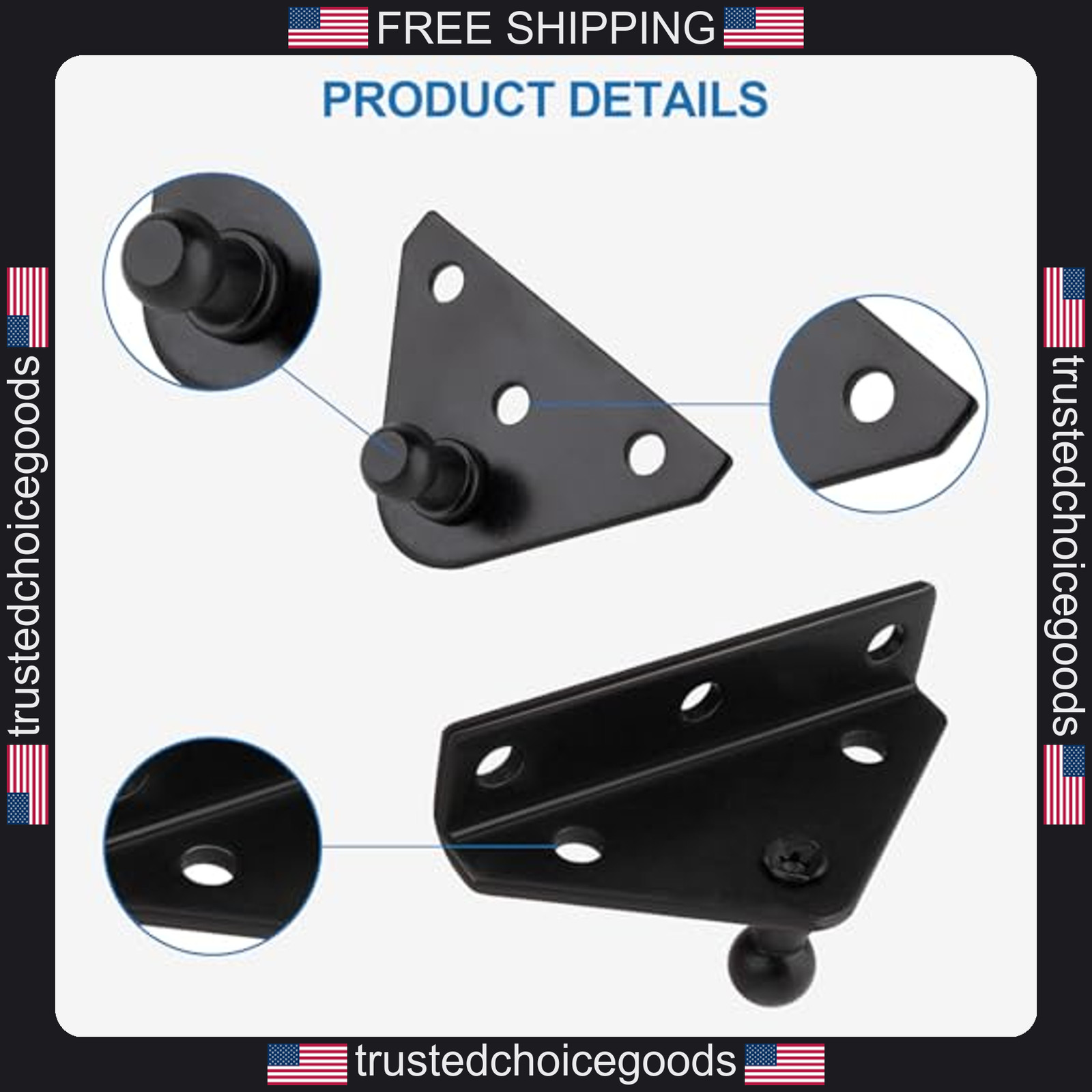 4pcs 10mm ball stud brackets for gas struts lift supports shocks spring prop