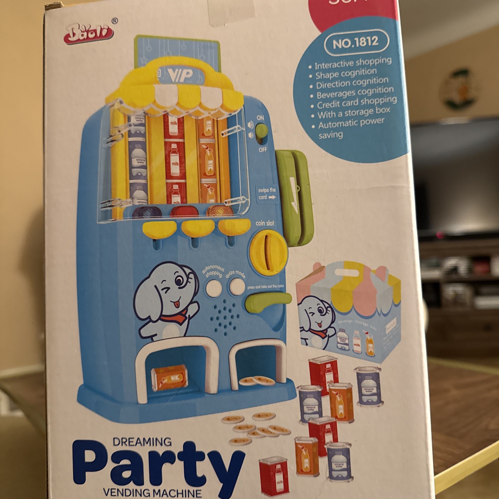 Toddler Beverage Vending Machine Pretend Game Educational With Credit Card 36+