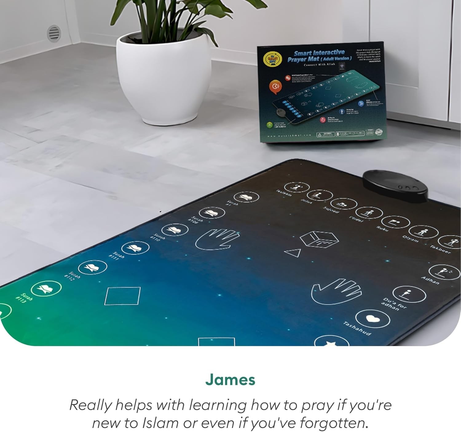 for Adults – Smart Interactive Prayer Mat for Adults & Reverts Learning Surah…