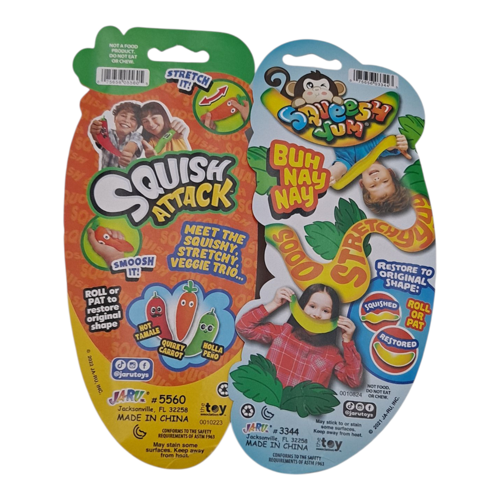 Squishy & Stretchy Scencery Toys (Lot Of 2) Carrot 🥕 Bannana 🍌 For ages 4+