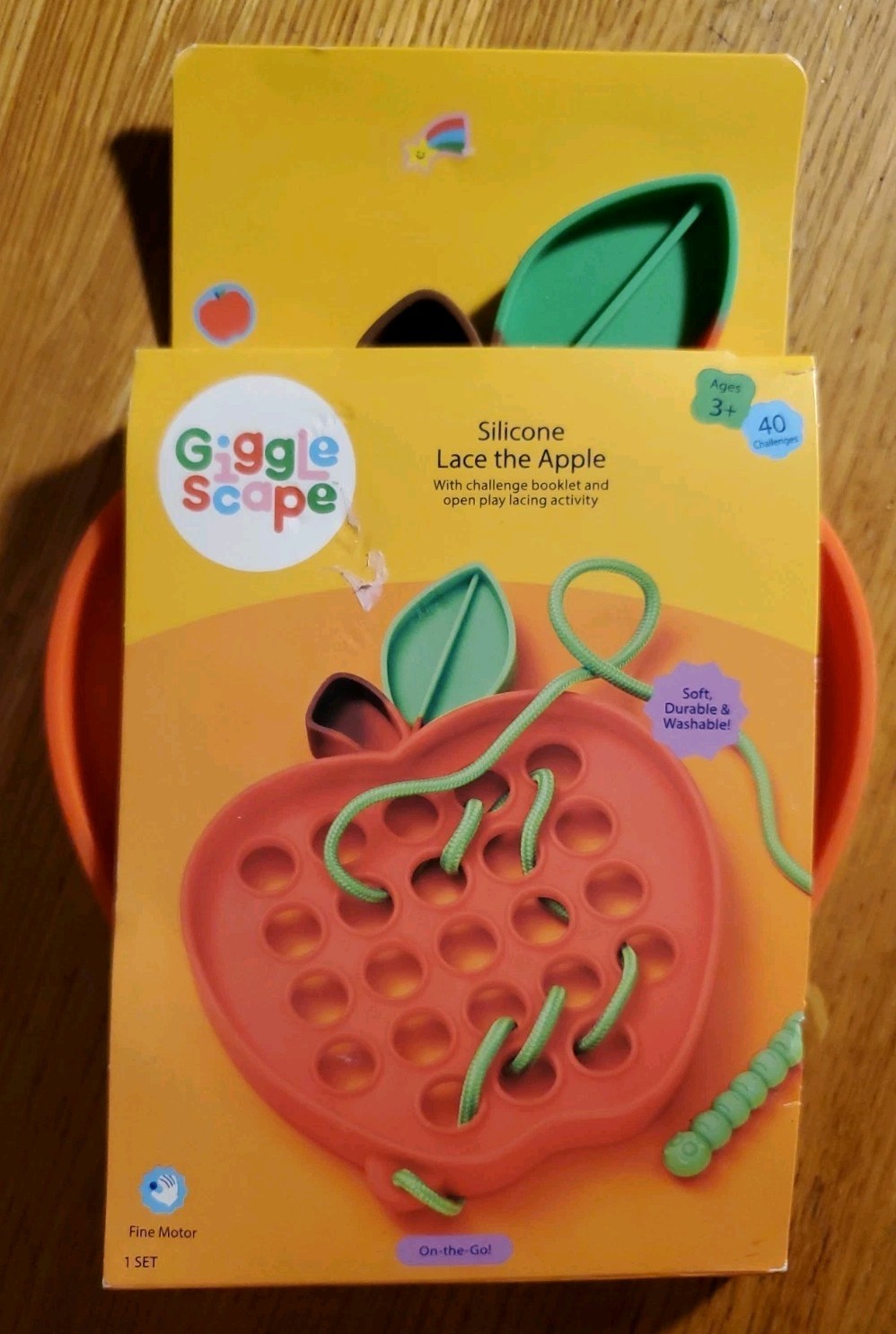 Gigglescape Silicone Lace The Apple 🍎 Challenge Booklet Lacing Activity Skills