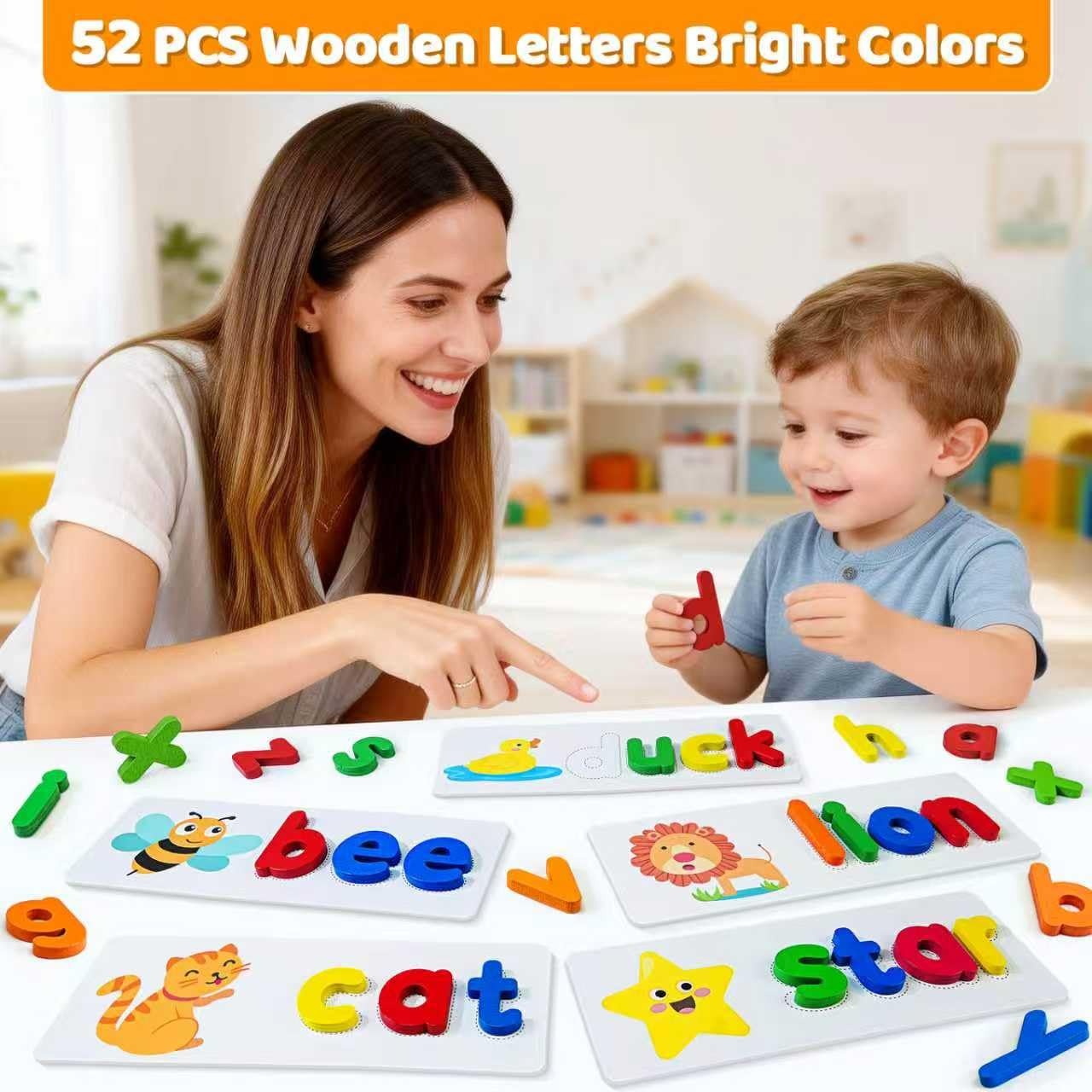 Alphabet ABC Learning Educational Toys for 3 4 5 Years Old Boys Girls, Wooden…