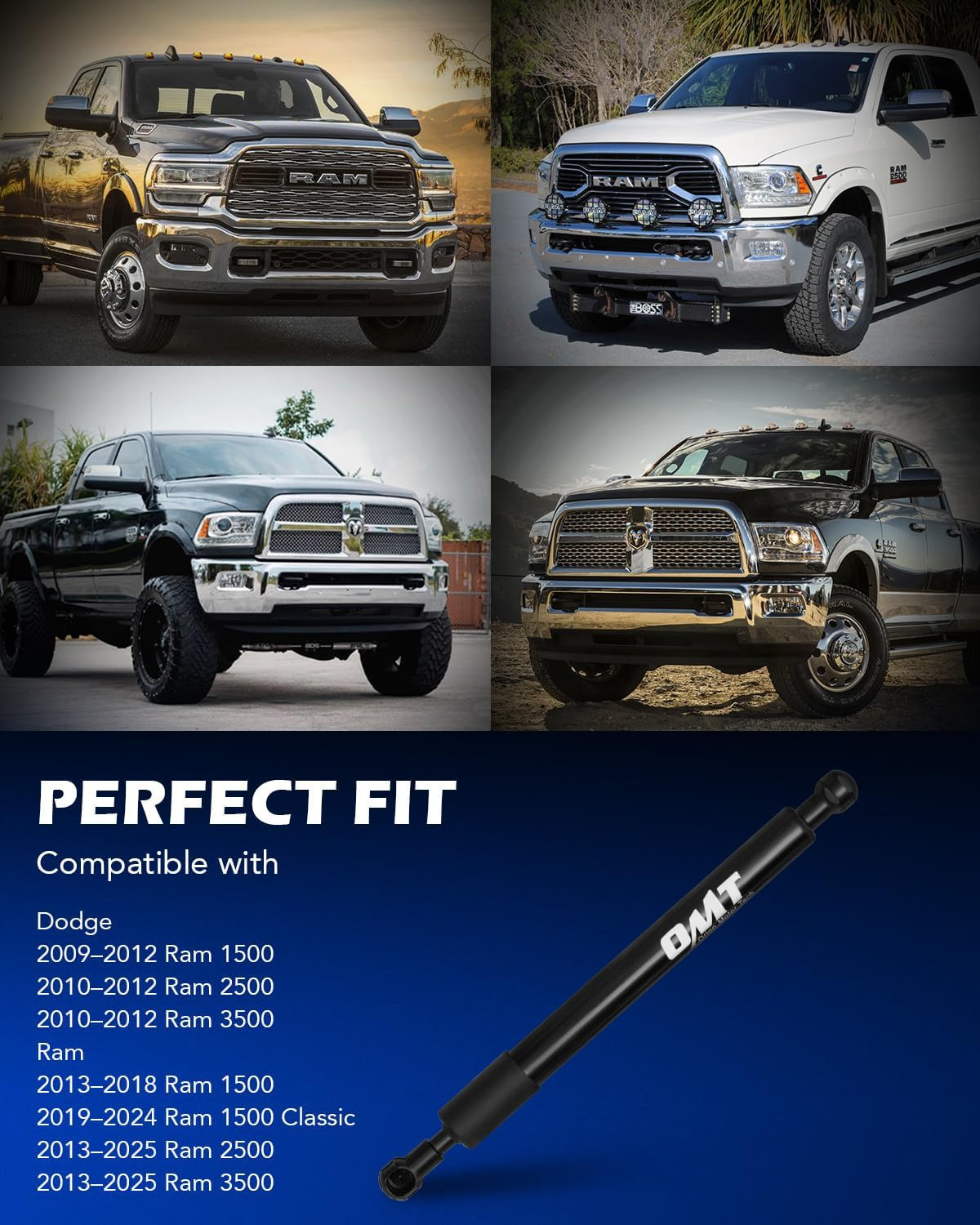 Truck Tailgate Assist Compatible with 2009-2025 Dodge Ram 1500 2500 3500, Pickup