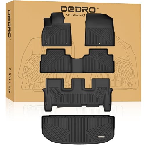 20-25 Hyundai Palisade 3-Row Floor Mats & Cargo Liner OEDRO All-Weather TPE