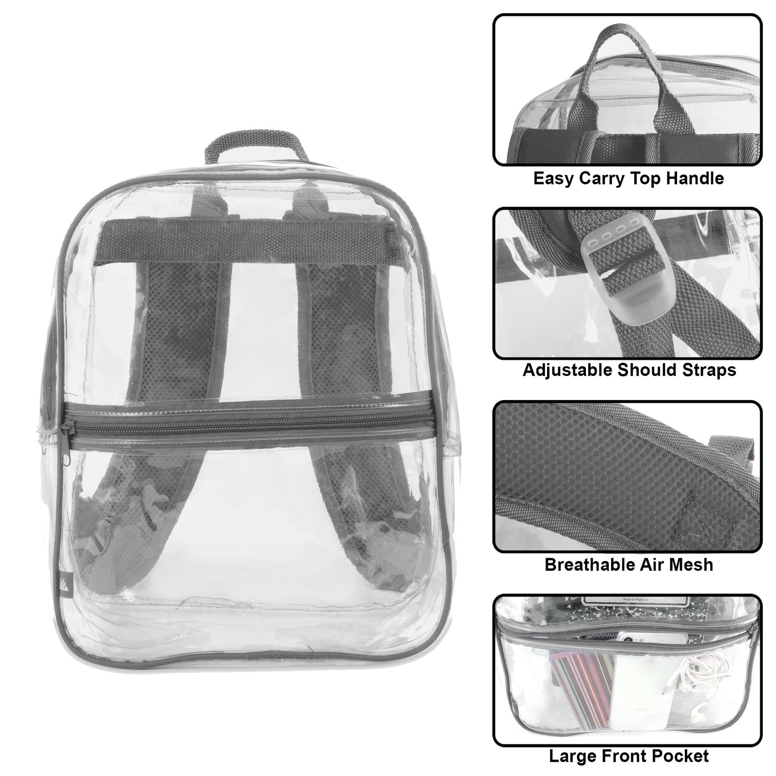 Trail maker Kids Mini Clear Backpack for Preschool, Elementary Girls or Stadi…