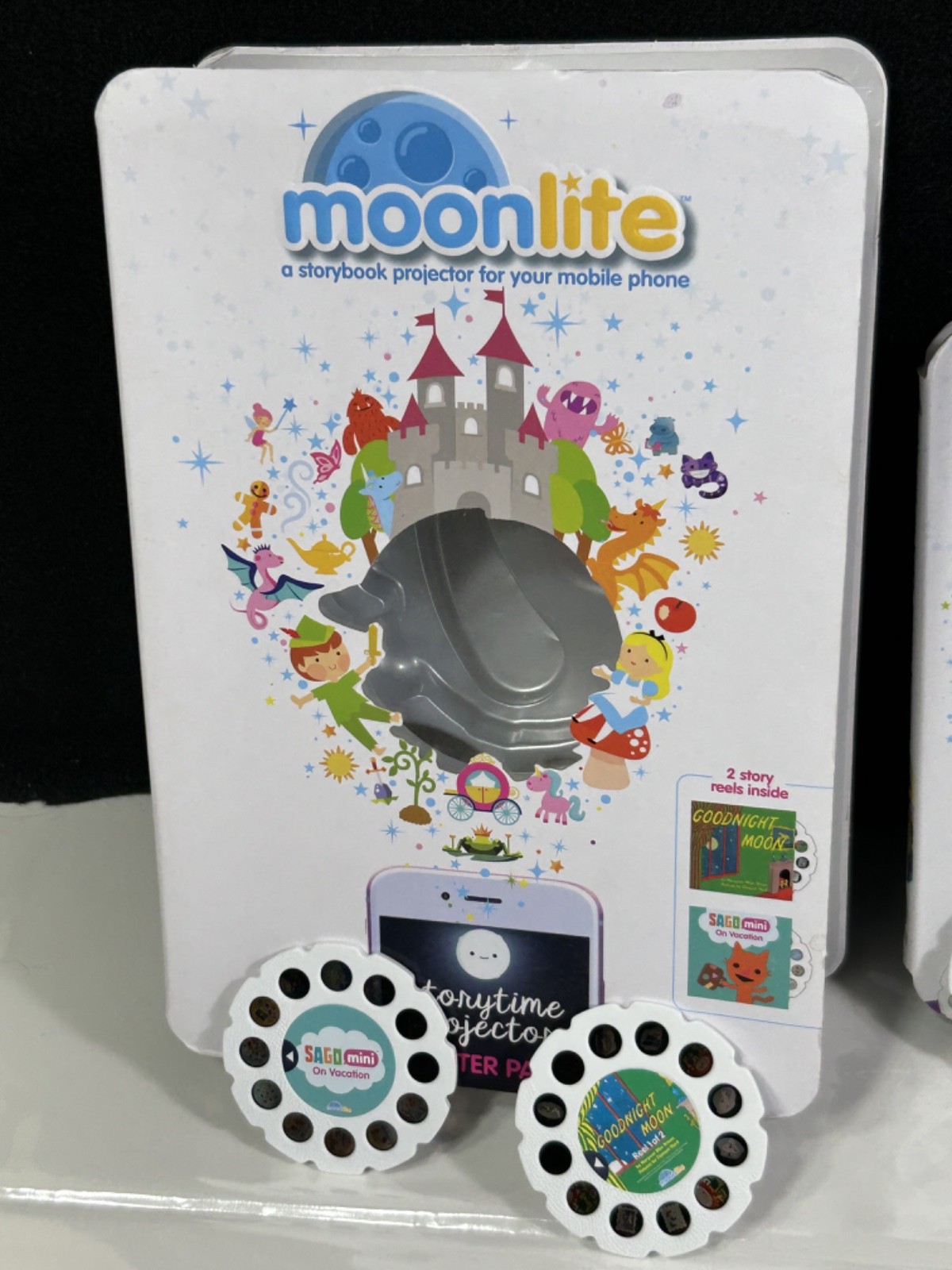 Lot Moonlite Story Projectors (2) & Story Reels (8) Projector Reel NO CODES B6