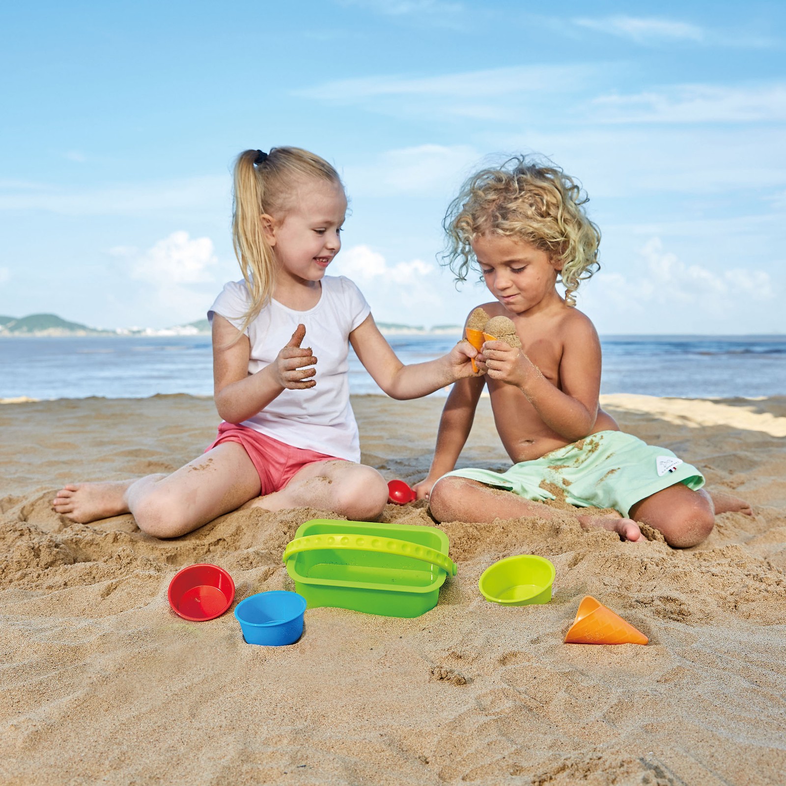 Hape: Ice Cream Shop – 8pc Playset, Colorful Sand Molds, Beach Toy, Ages 18mo+